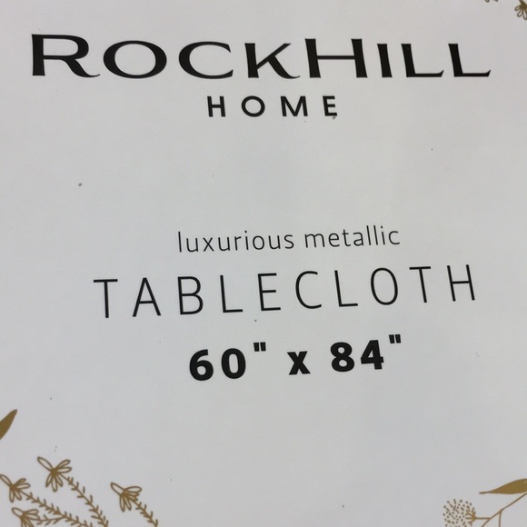 Metallic Pumpkin Harvest Fall Rectangular Tablecloth 60” X 84” sparkle gold NWT - Picture 16 of 16